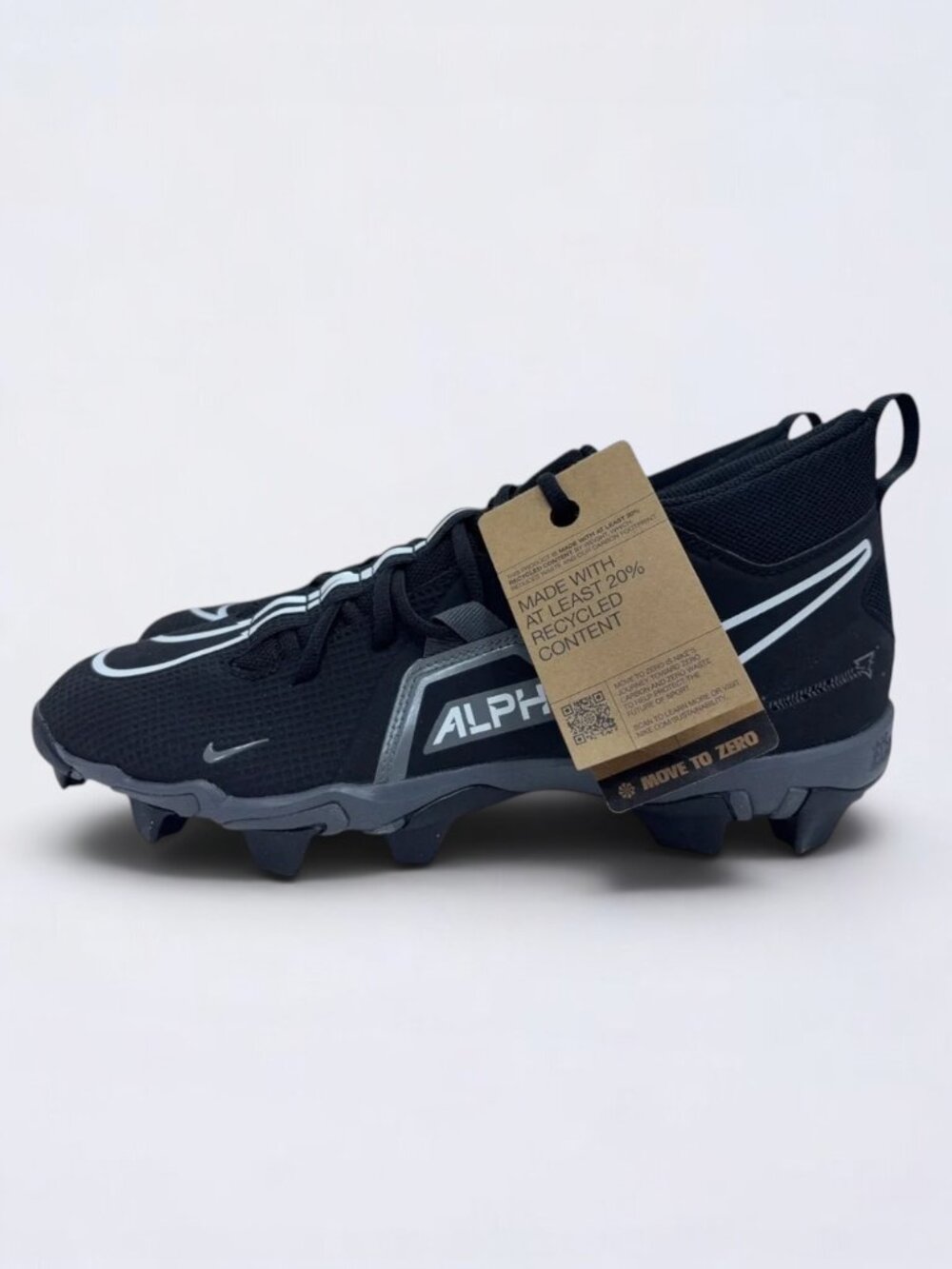 Nike‎ Alpha Menace 3 Shark Football Cleats Men's 11 Black White CV0582-010 NWOB